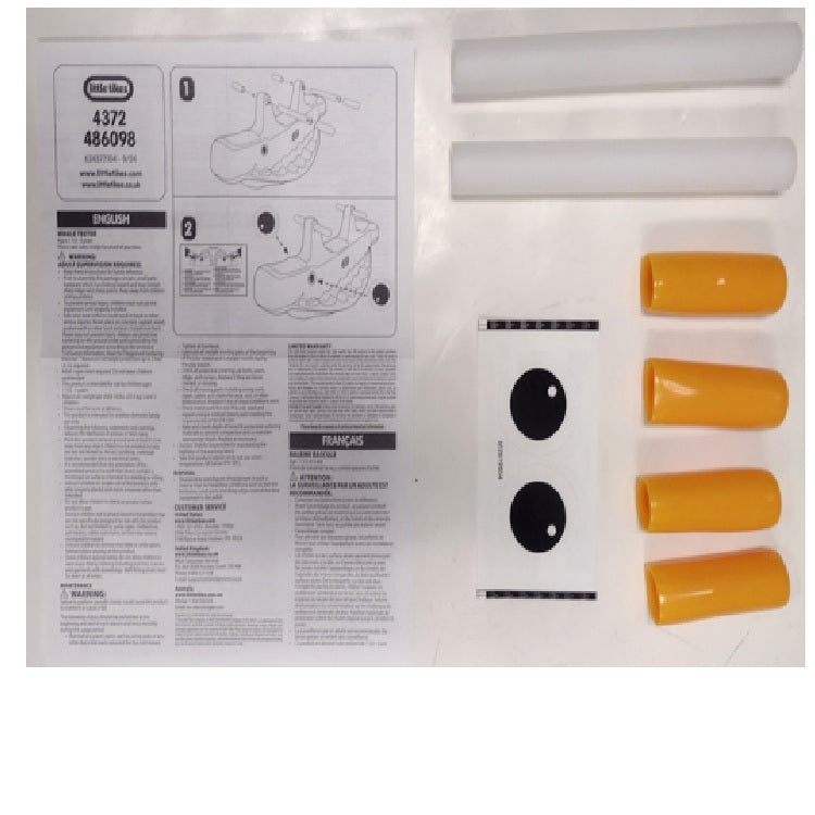 Hardware pack: 2 Dowels, 4 Grips, Eye Decal, Instructions