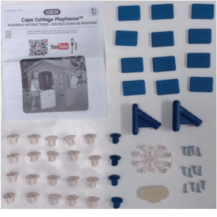 HARDWARE PACK: Cream Spacer, Screw Cream, Screw Blue, Roof Lock Blue, Pan Head Screws