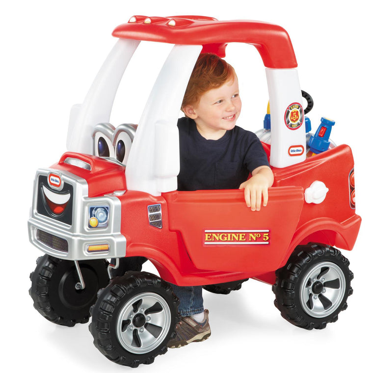 This roomy fire truck is the perfect ride for little firefighter!