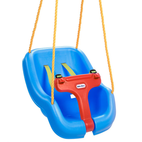 A baby swing and a toddler swing in one